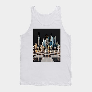 Cityscape Gambit: Skyline Chess Match Tee gift Tank Top